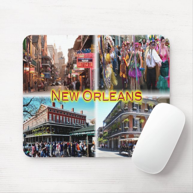 US New Orleans - Bourbon Street - Mardi Gras - Musmatta (Med mus)