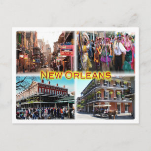 US New Orleans - Bourbon Street - Mardi Gras - Vykort