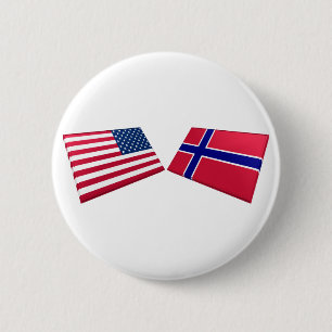 Us- & norgeflaggor knapp