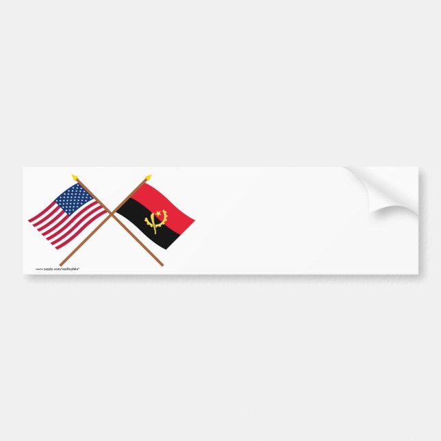 US och Angola korsad flaggor Bildekal (Framsidan)