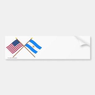 US och Argentina korsad flaggor Bildekal