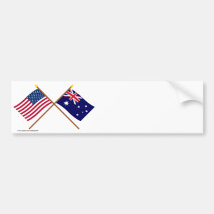 US och Australien korsad flaggor Bildekal