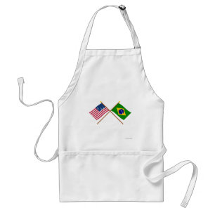US och Brasilien korsad flaggor Förkläde