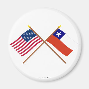 US och Chile korsad flaggor Magnet