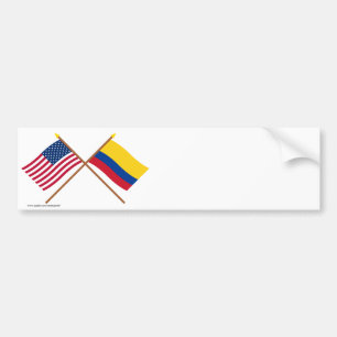 US och Colombia korsad flaggor Bildekal