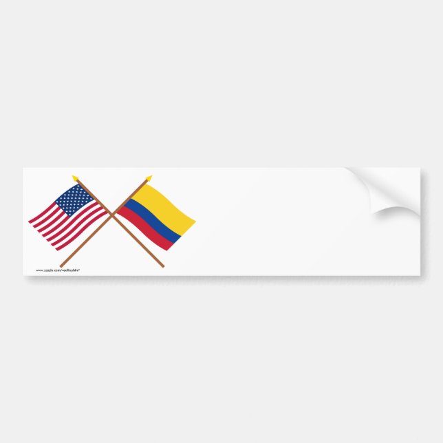 US och Colombia korsad flaggor Bildekal (Framsidan)