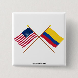 US och Colombia korsad flaggor Knapp