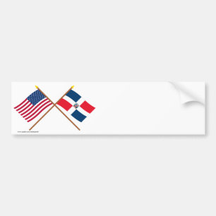 US och Dominikanska republiken korsad flaggor Bildekal