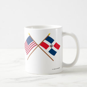 US och Dominikanska republiken korsad flaggor Kaffemugg