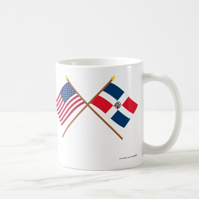 US och Dominikanska republiken korsad flaggor Kaffemugg (Höger)
