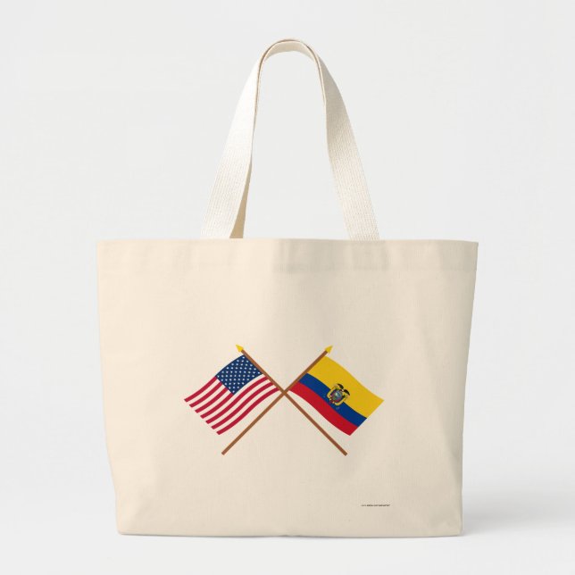 US och Ecuador korsad flaggor Jumbo Tygkasse (Framsidan)