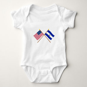 US och El Salvador korsad flaggor Tee Shirt