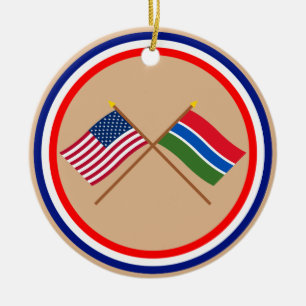US och Gambia korsad flaggor Julgransprydnad Keramik