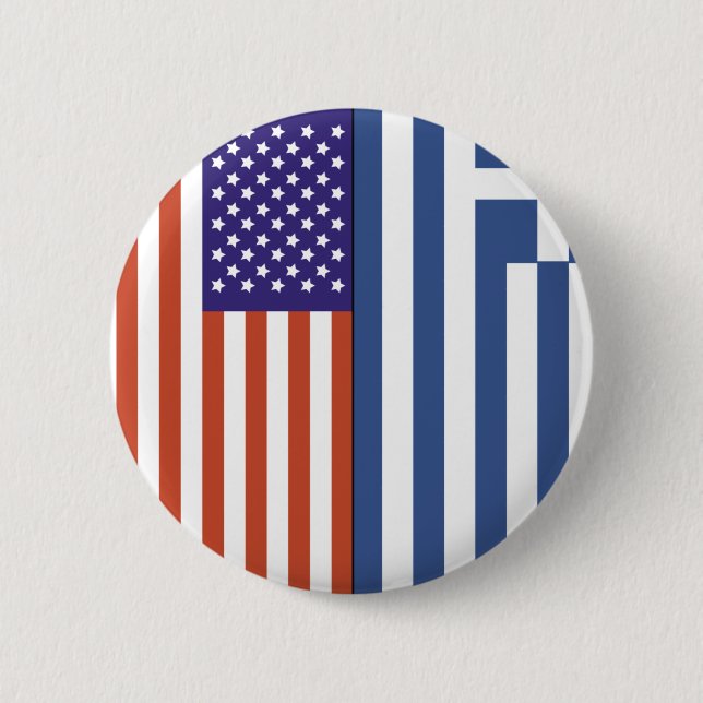 Us- och Grekland flaggor Knapp (Framsida)