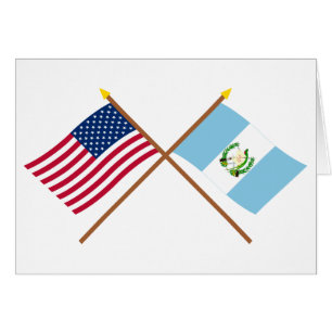 US och Guatemala korsad flaggor Hälsningskort