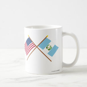 US och Guatemala korsad flaggor Kaffemugg