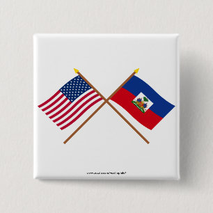 US och Haiti korsad flaggor Knapp