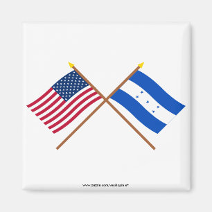 US och Honduras korsad flaggor Magnet
