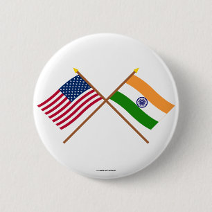 US och Indien korsad flaggor Knapp