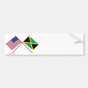 US och Jamaica korsad flaggor Bildekal