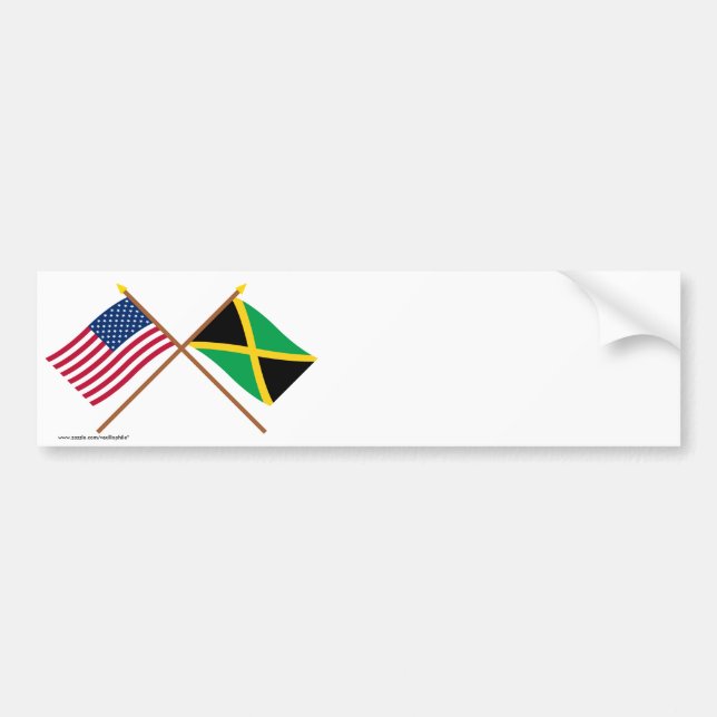 US och Jamaica korsad flaggor Bildekal (Framsidan)