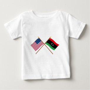 US och Libyen korsad flaggor Tee Shirt