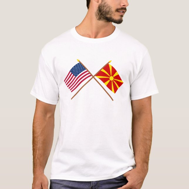 US och Makedonien korsad flaggor Tröja (Framsida)