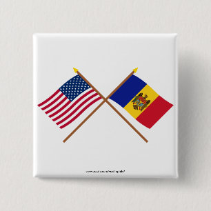 US och Moldavien korsad flaggor Knapp