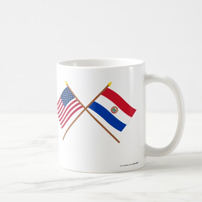 US och Paraguay korsad flaggor Kaffemugg (Höger)