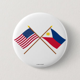 US och Philippines korsad flaggor Knapp