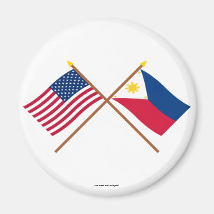 US och Philippines korsad flaggor Magnet