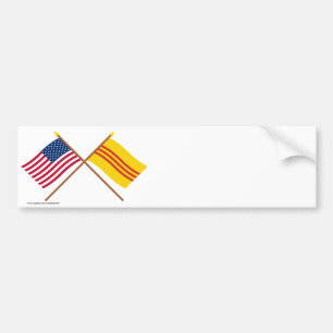 US och södra Vietnam korsad flaggor Bildekal