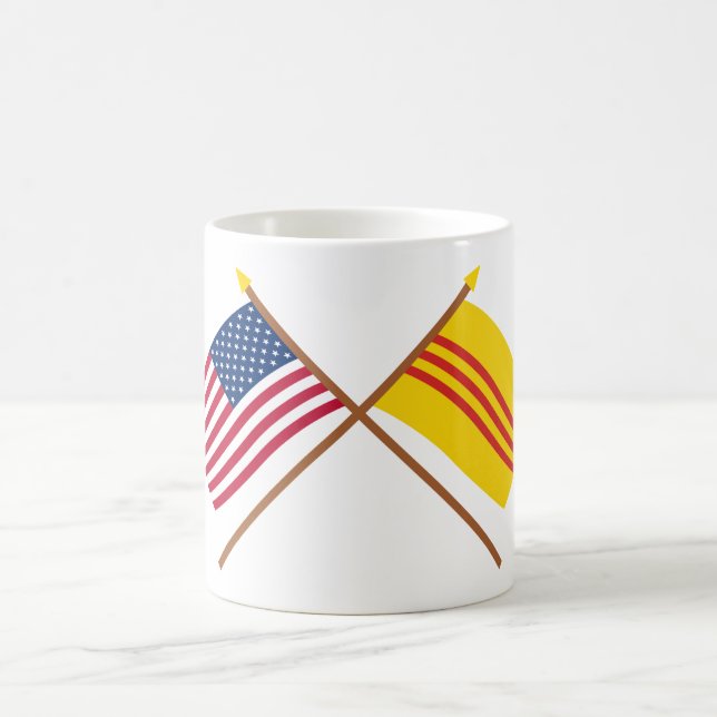 US och södra Vietnam korsad flaggor Kaffemugg (Center)