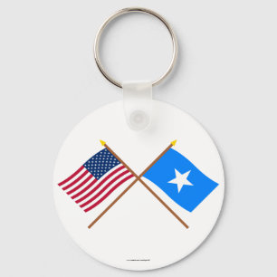 US och Somalia korsad flaggor Nyckelring
