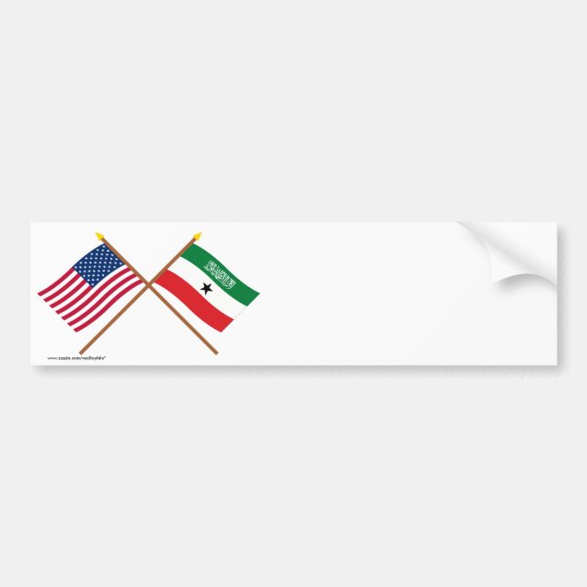 US och Somaliland korsad flaggor Bildekal (Framsidan)