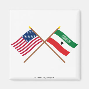 US och Somaliland korsad flaggor Magnet