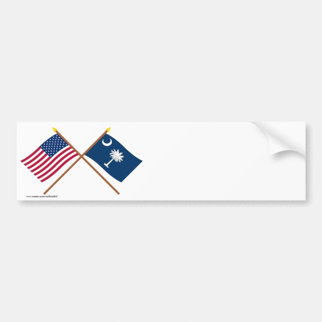 US och South Carolina korsad flaggor Bildekal (Framsidan)