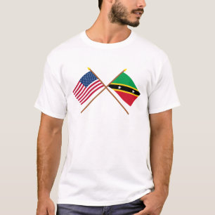 US och St Kitts & Nevis korsad flaggor T Shirt