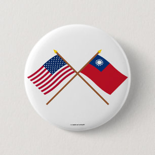 US och Taiwan korsad flaggor Knapp