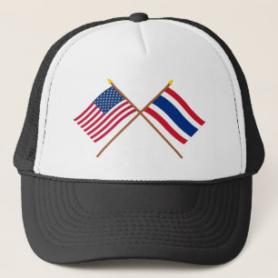 US och Thailand korsad flaggor Truckerkeps