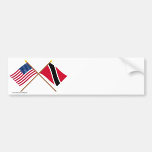 US och Trinidad & Tobago korsad flaggor Bildekal