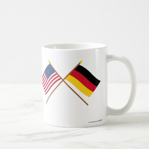 US och Tyskland korsad flaggor Kaffemugg