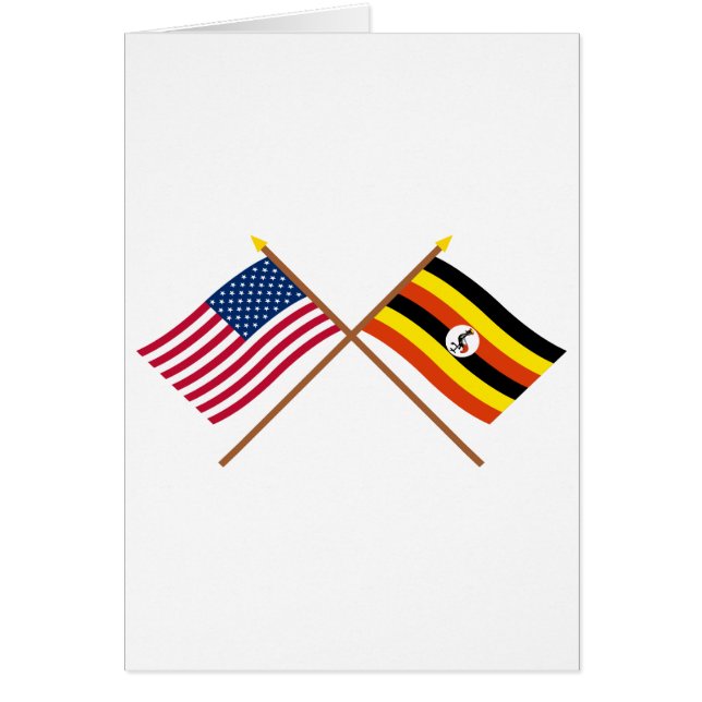 US och Uganda korsad flaggor Hälsningskort (Framsidan)