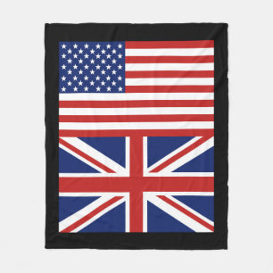 US och UK. Flaggor Fleecefilt