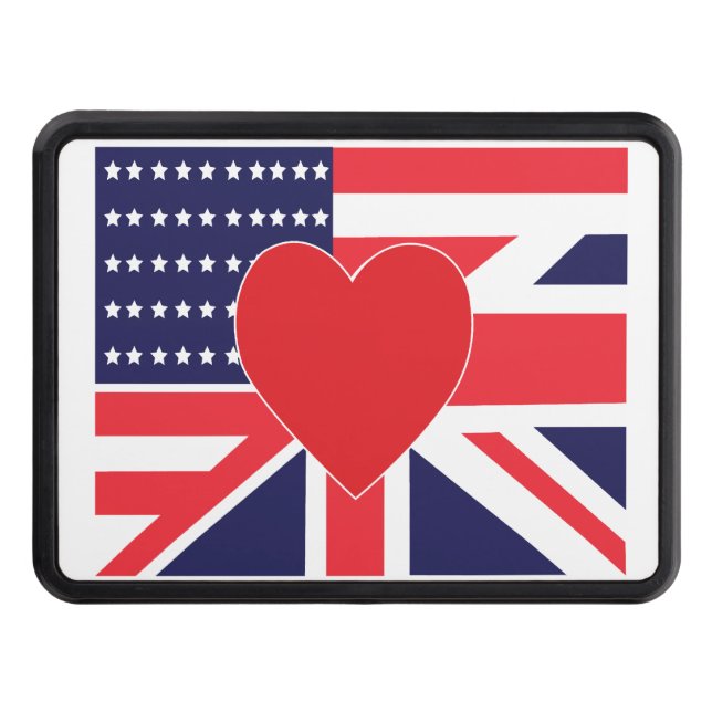 Us- OCH UK-kärlekflagga Skydd För Dragkrok (Framsidan)