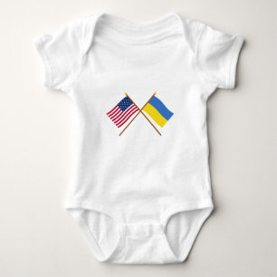 US och Ukraina korsad flaggor Tee Shirt
