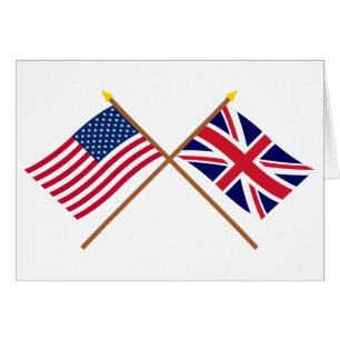 US och United Kingdom korsad flaggor Hälsningskort