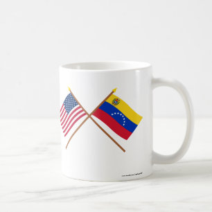 US och Venezuela korsad flaggor Kaffemugg