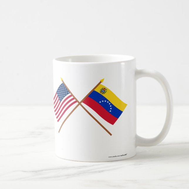 US och Venezuela korsad flaggor Kaffemugg (Höger)