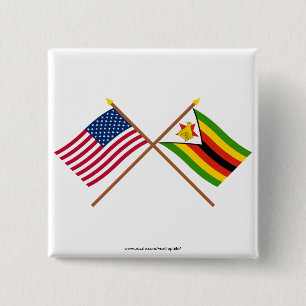 US och Zimbabwe korsad flaggor Knapp